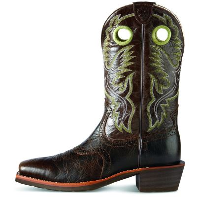 Ariat Heritage Roughstock Siyah / Yeşil Western Csizma Erkek (28244-957)